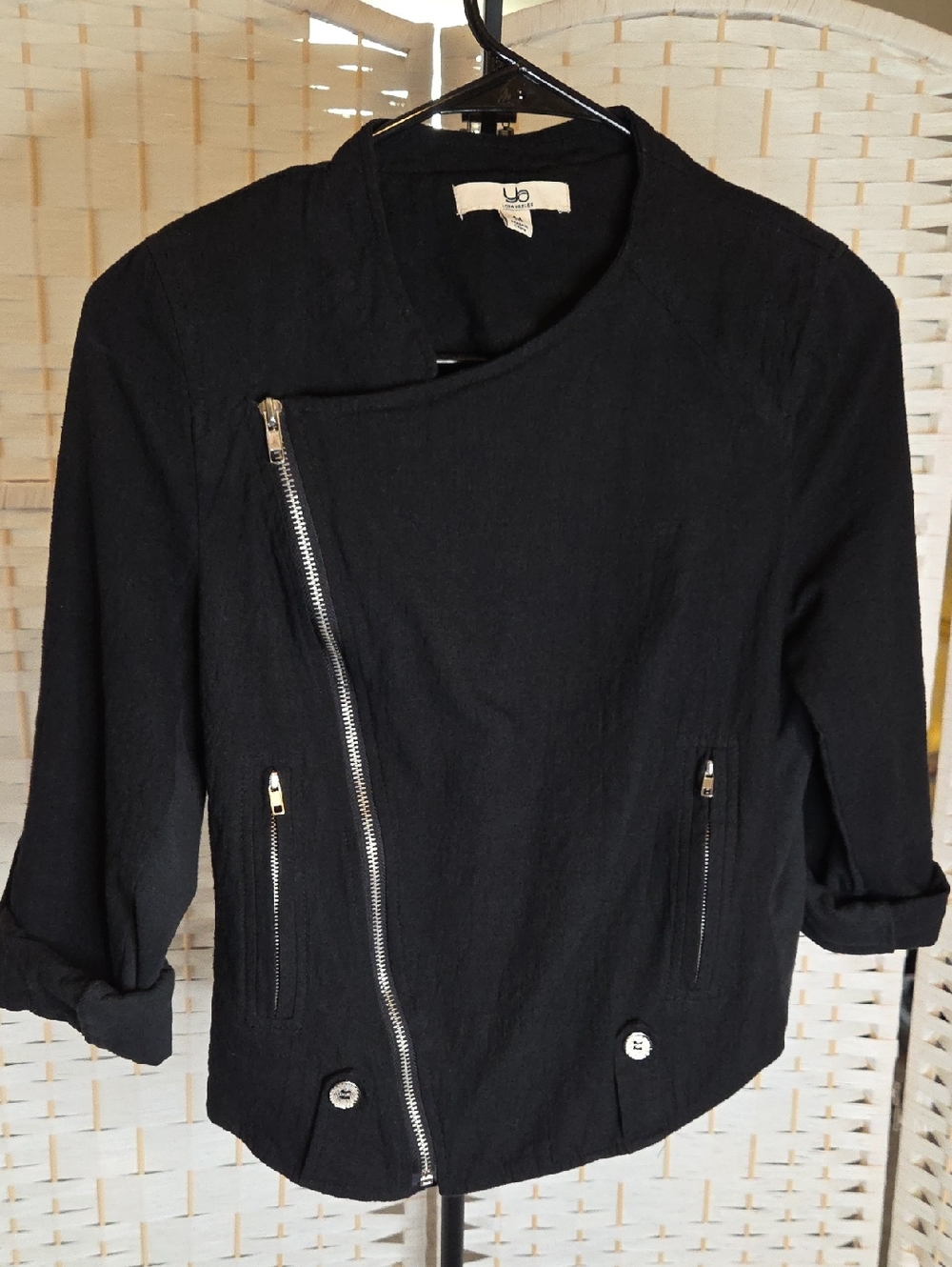 Ya Los Angeles Black Asymmetrical Zip Jacket
